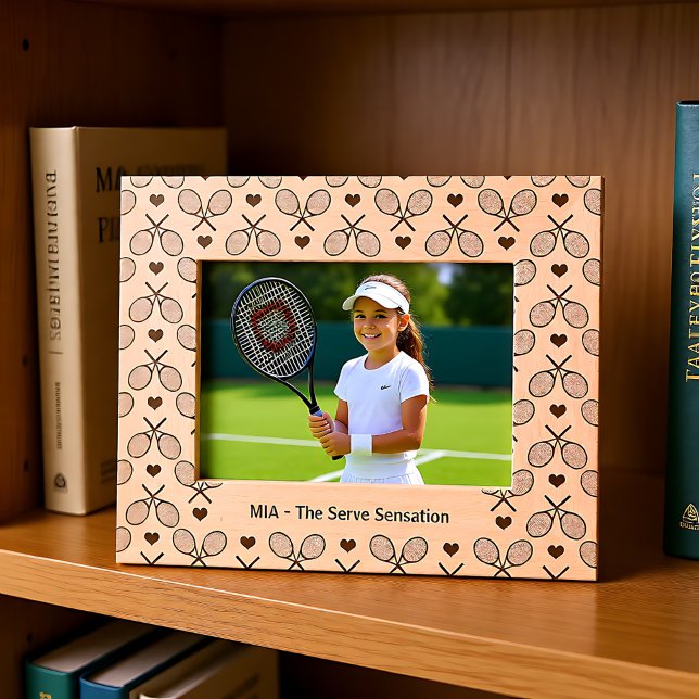 Marco del partido de amor de tenis (Tennis Love Match Frame Engraved Frames)