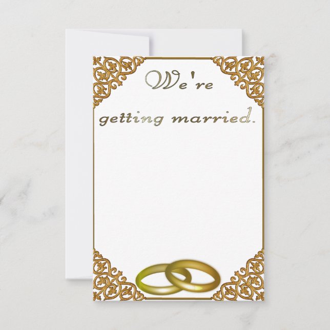 Marco dorado de invitación a la boda (Anverso)