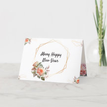 Marco dorado , elegante tarjeta plegada floral de 