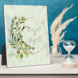 Marco dorado verde de eucalipto verde