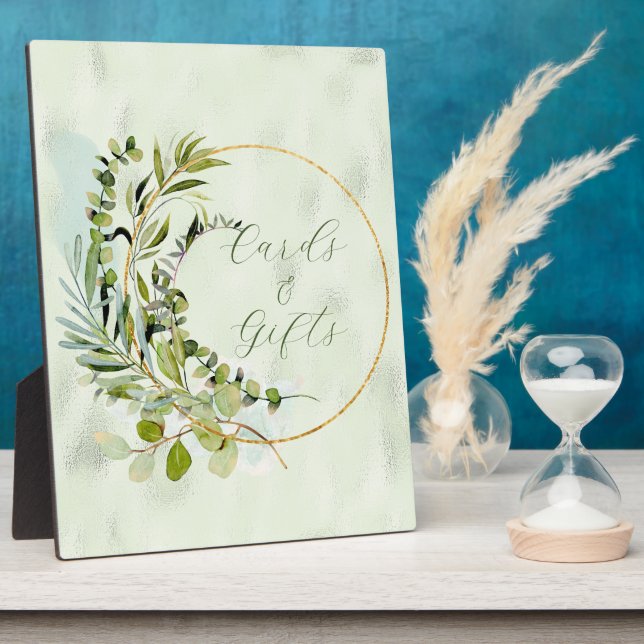 Marco dorado verde de eucalipto verde (Lado)