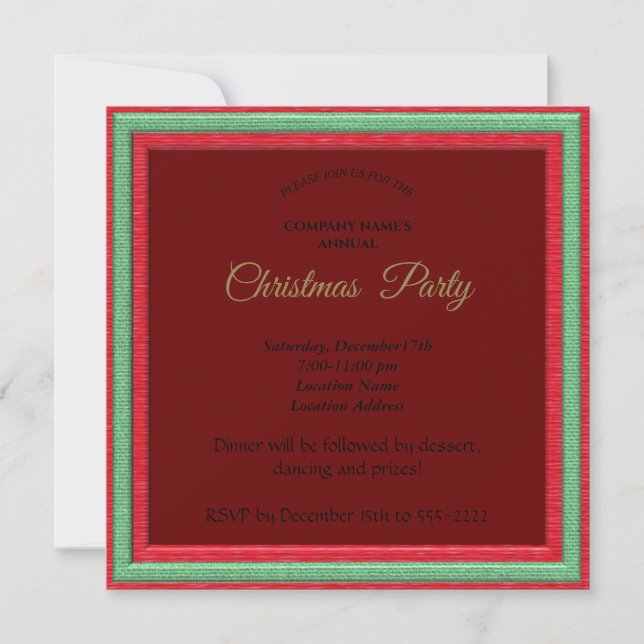 Marco elegante de Navidades rojos (Anverso)