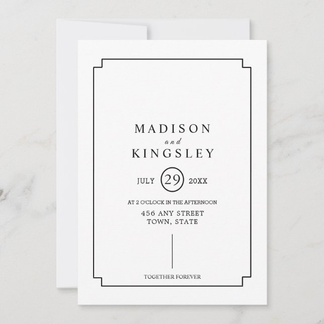 marco escolar antiguo de plantilla Invitación a la (Anverso)