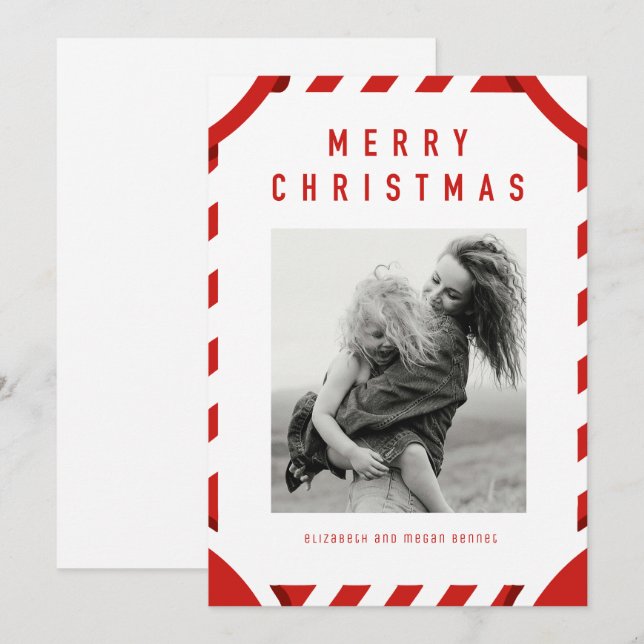 Marco festivo rojo Festividad Feliz Navidad (Anverso / Reverso)