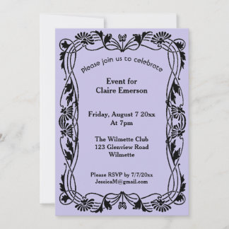 marco floral art nouveau invitación