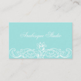 Marco floral brillante blanco en tarjeta de visita