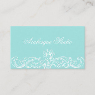 Marco floral brillante blanco en tarjeta de visita