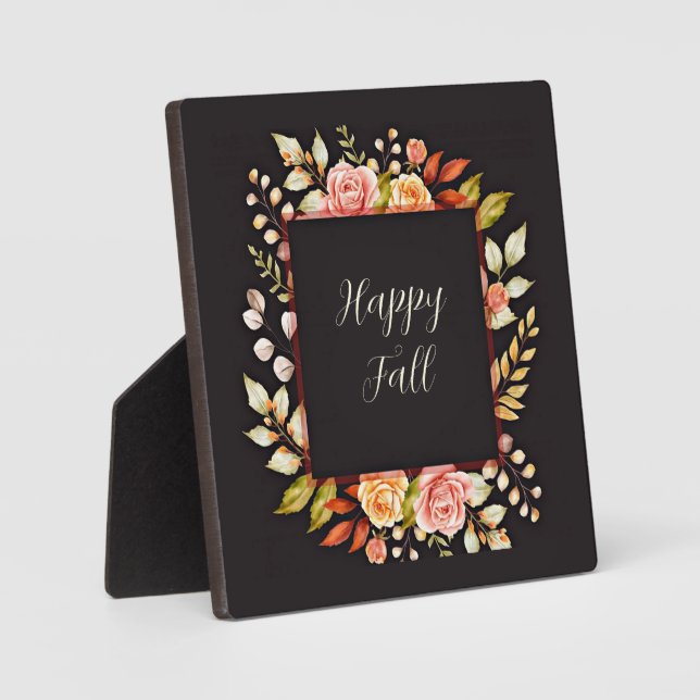 Marco floral de otoño con texto personalizable (Anverso)