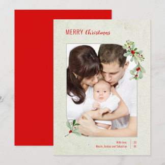 Marco floral moderno Tarjeta navideña para la mora
