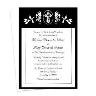 Marco floral negro - Invitaciones a la boda ortodo