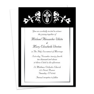 Marco floral negro - Invitaciones a la boda ortodo