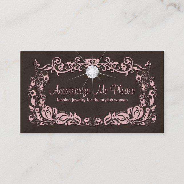 Marco floral Sd de Brown del rosa de la tarjeta de (Anverso)