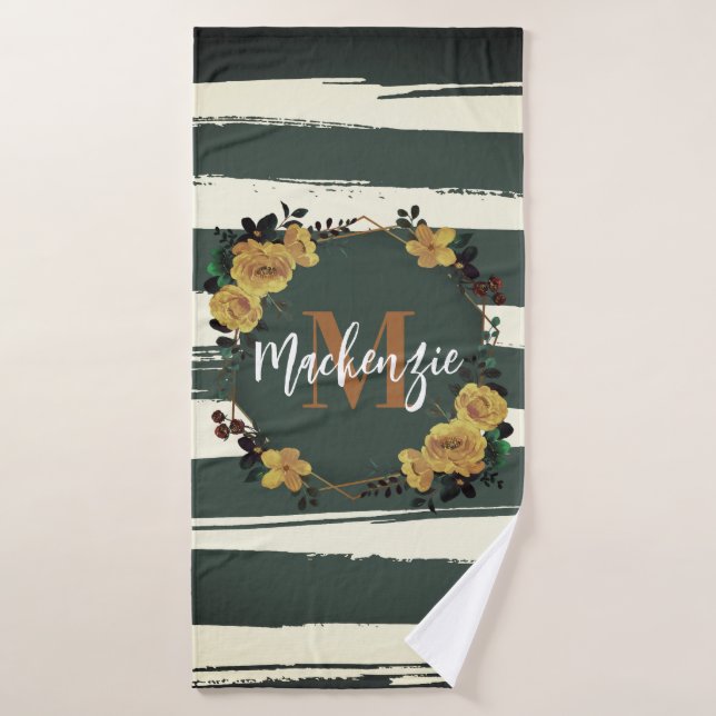 Marco floral vintage (Toalla de baño)