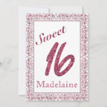 Marco floral vintage Faux Purpurina rosa dulce 16