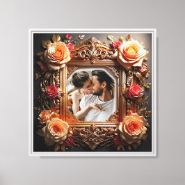 Marco fotográfico de impresión de lienzo con Rosas