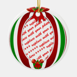 Marco fotográfico de Ornamento de Navidad Rojo y V