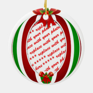 Marco fotográfico de Ornamento de Navidad Rojo y V