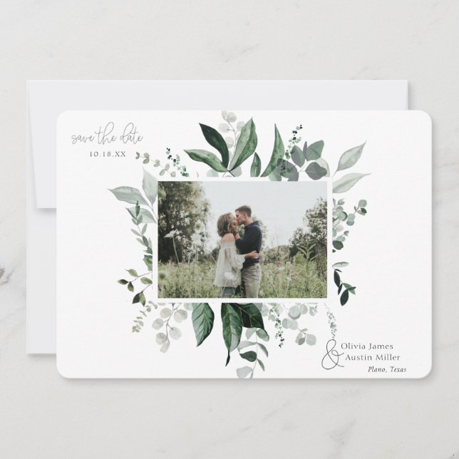 Marco fotográfico de vegetación de hojas botánicas (Anverso)