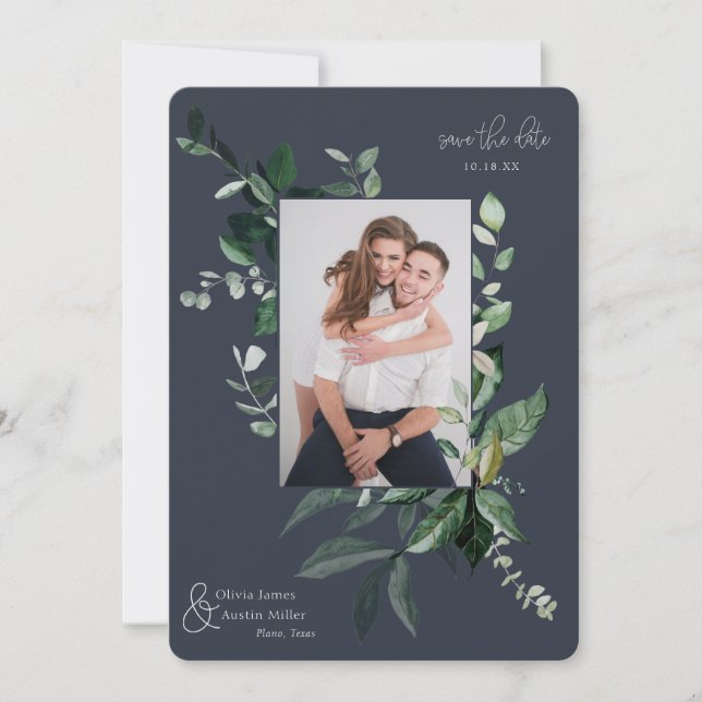 Marco fotográfico de vegetación de hojas botánicas (Anverso)