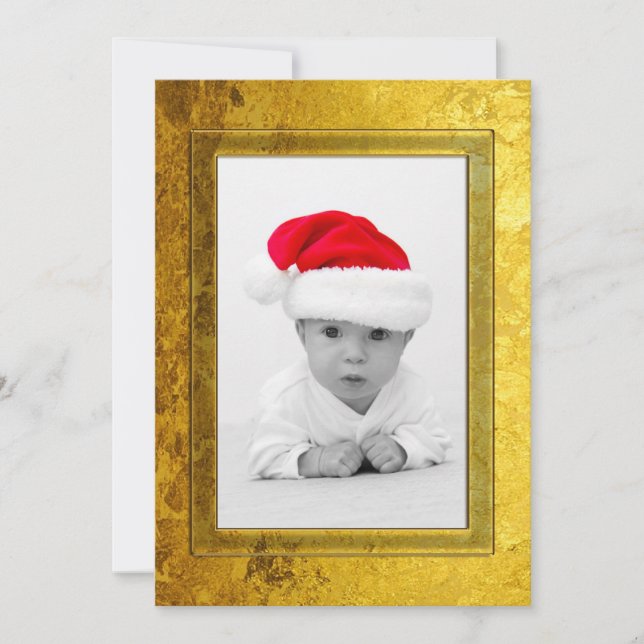 Marco fotográfico dorado puro I + tu foto y texto (Anverso)