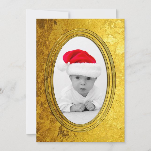 Marco fotográfico dorado puro II + tu foto y texto (Anverso)