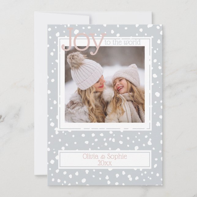 Marco fotográfico gris de agua de copo de nieve pa (Anverso)