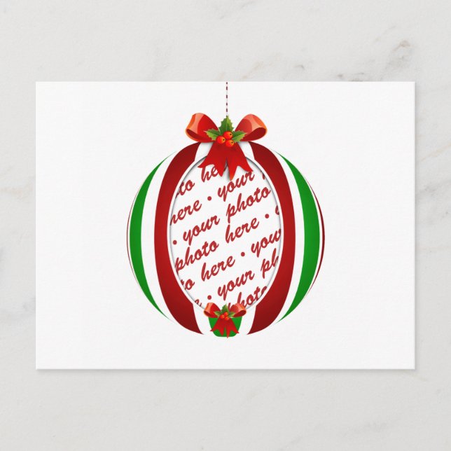 Marco fotográfico rojo y verde de la Navidad (Anverso)