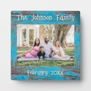 Marco fotográfico Rústico Blue Distresbalado de ma