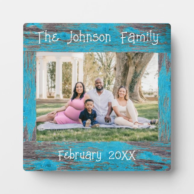 Marco fotográfico Rústico Blue Distresbalado de ma (Frente)