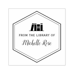 marco geométrico de la biblioteca de sello de libr