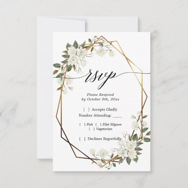 Marco geométrico de oro de Magnolia RSVP (Anverso)