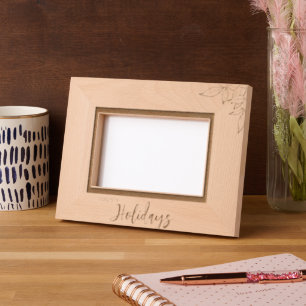 Marco grabado de la familia navideña personalizada