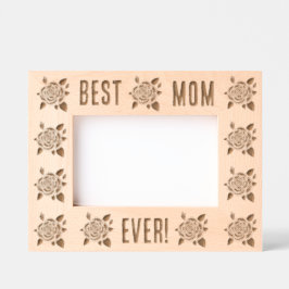 Marco Grabado De Rosa Para Madres