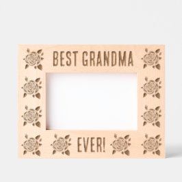 Marco grabado Rosa para las abuelas