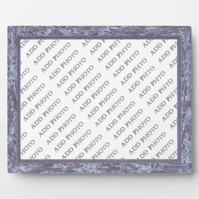Marco gris-azul clásico Añadir placa de foto (Frente)