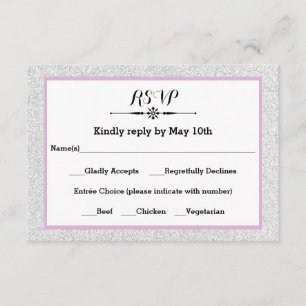 Marco Lilac y Purpurina blanco - Tarjeta de respue