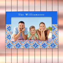 Azulejo personalizado de terracota azul mediterrán
