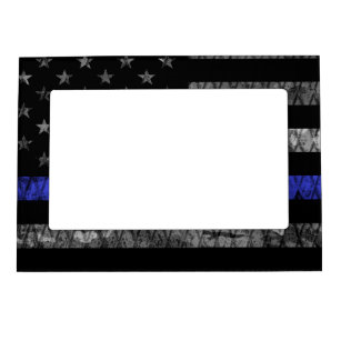Marco Magnético Bandera delgada de la línea azul de la policía