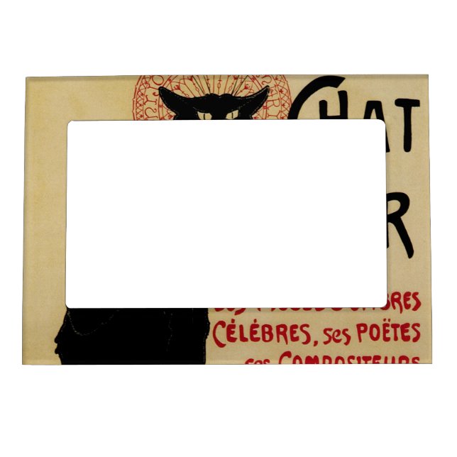 Marco Magnético Ce Soir Chat Noir Gato Negro, Art Nouveau Vintage (Frente)