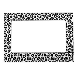 Marco Magnético Impresión de leopardo blanco y negro de Moda