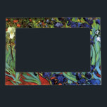 Marco Magnético Irises de Vincent van Gogh, Arte de Jardín Vintage<br><div class="desc">Irises (1889) de Vincent van Gogh es un bello arte vintage post impresionsionismo paisaje floral con un jardín con iris morado barbudo cultivado por amapolas naranjas. Una sola flor blanca de iris está floreciendo al borde. Sobre el artista: Vincent Willem van Gogh (1853-1890) fue uno de los pintores más famosos...</div>