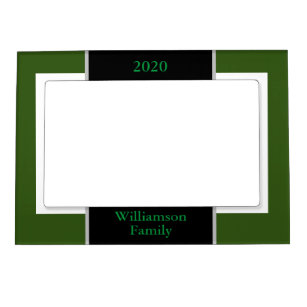 Marco Magnético Nombre de familia personalizada de negro verde