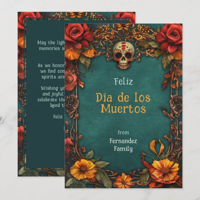 💀 Marco Marigold Dia de Muertos (Anverso / Reverso)