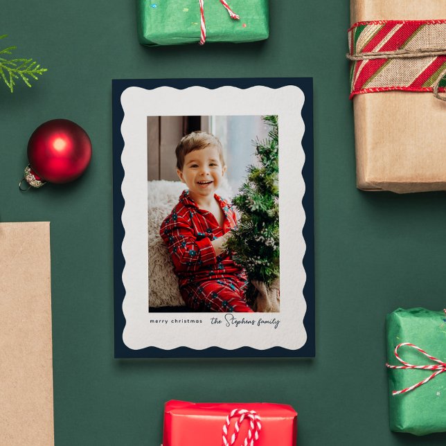 Marco naval ondulado simple para foto de Navidad (Subido por el creador)