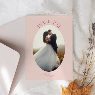 Marco ovalado rústico de agradecimiento boda foto