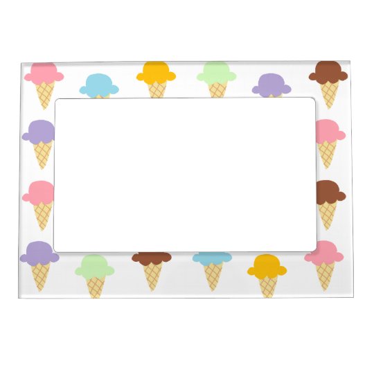 Marco Para Fotos Magnetico Conos De Helado Coloridos Zazzle Es