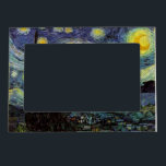 Marco Para Fotos Magnético Noche estrellada de Vincent van Gogh.<br><div class="desc">Famosa noche de estética artística por Vincent van Gogh. Impresionismo,  pintura al óleo.</div>
