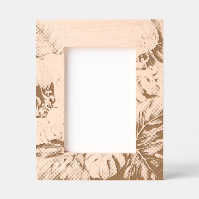 Marco personalizado grabado con láser floral Engra (Anverso)
