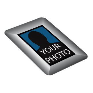Marco plateado para la plantilla de imán de fotos