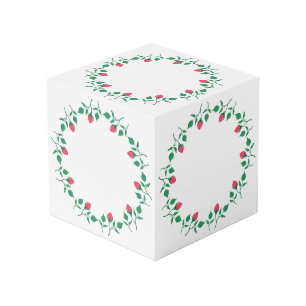 Marco redondo floral con flores rosadas